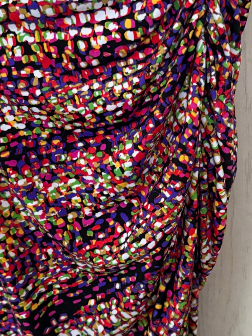 Alfani Mosaic Faux Wrap Dress 18W Sleeveless V-Neck Ruched Artsy Office Cocktail - Picture 4 of 7